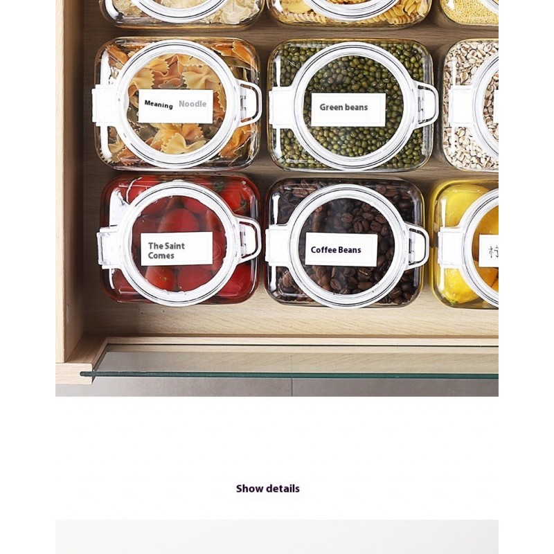 Kitchen Transparent Sealed Cans Cereals Storage Jar Spices Nuts Moisture-proof Food Storage Box