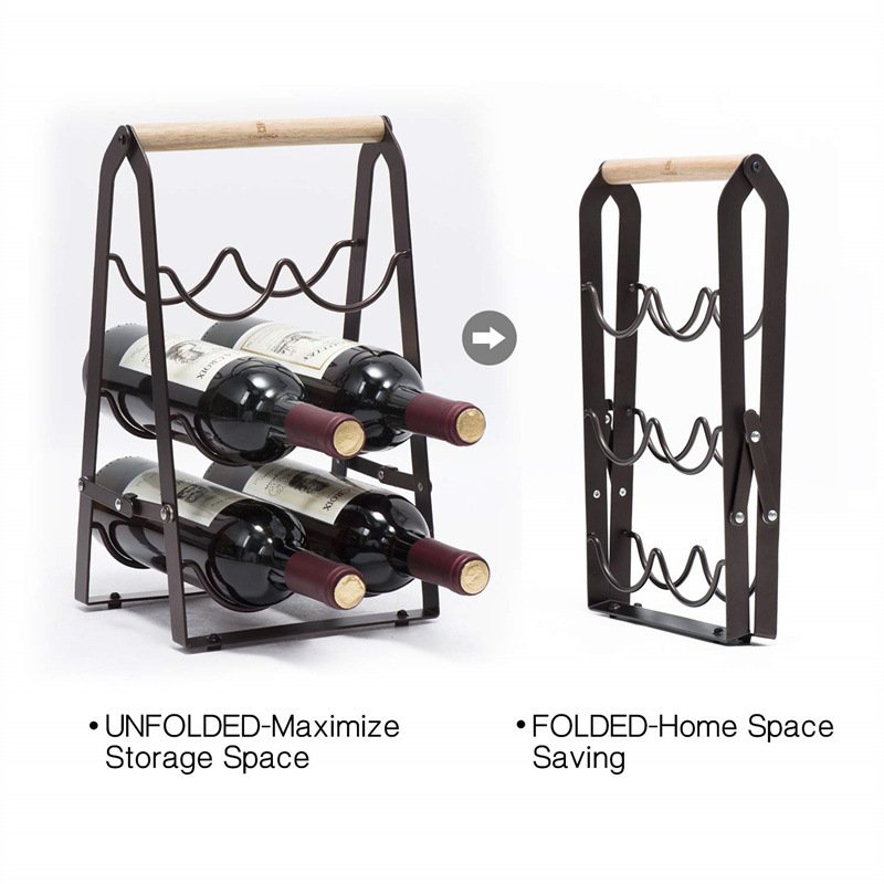 Metallic Desktop Wine Rack Wine Storage Rack