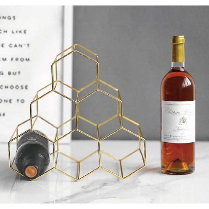 Creative Geometric Wine Rack Metal Simple Household Grape Wine Rack Restaurant Living Room Bar Wine Cabinet Wine Display