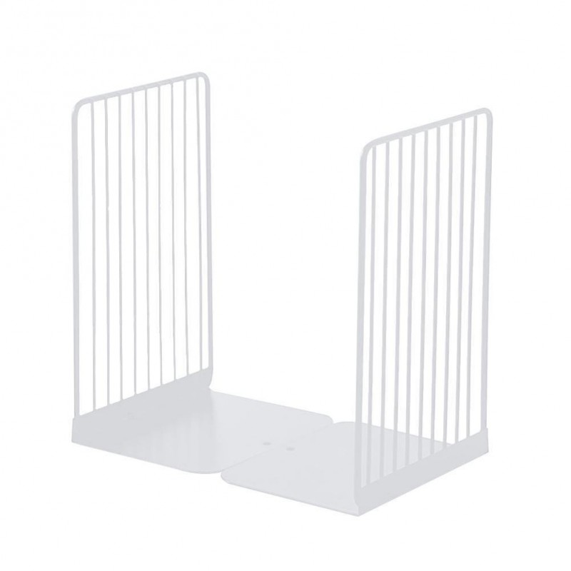 1Pair Iron Bookends Portable Book Display Stand Rack Desktop
