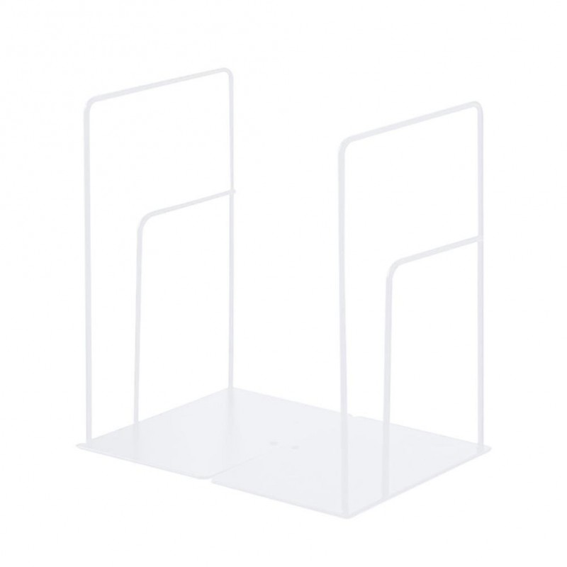 1Pair Iron Bookends Portable Book Display Stand Rack Desktop