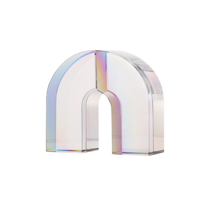 Simple And Modern Seven-Color Arch Crystal Bookend...