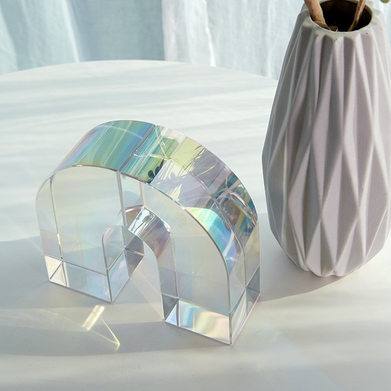 Simple And Modern Seven-Color Arch Crystal Bookends