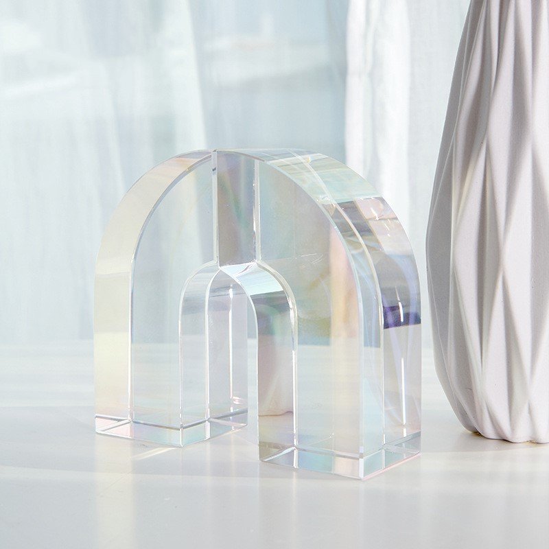 Simple And Modern Seven-Color Arch Crystal Bookends