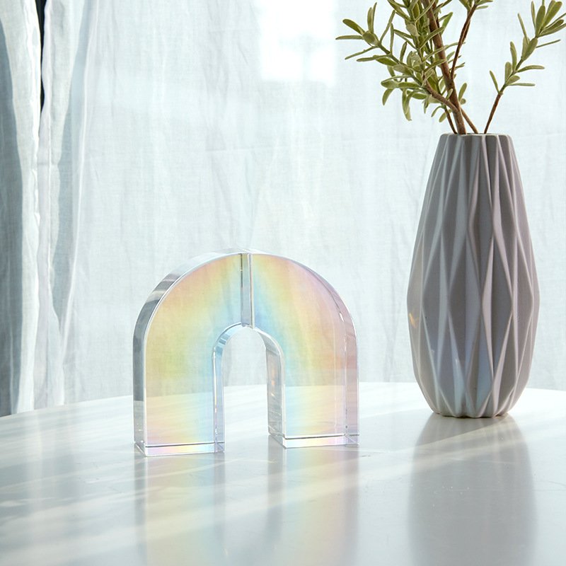 Simple And Modern Seven-Color Arch Crystal Bookends