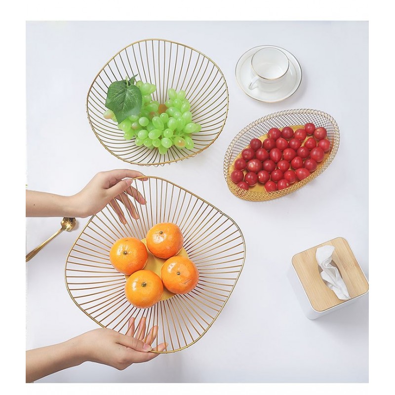 Metal Bowl Household Storage Fruit Basket