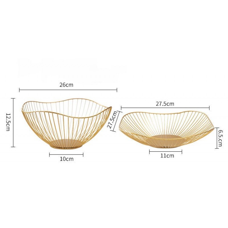 Metal Bowl Household Storage Fruit Basket