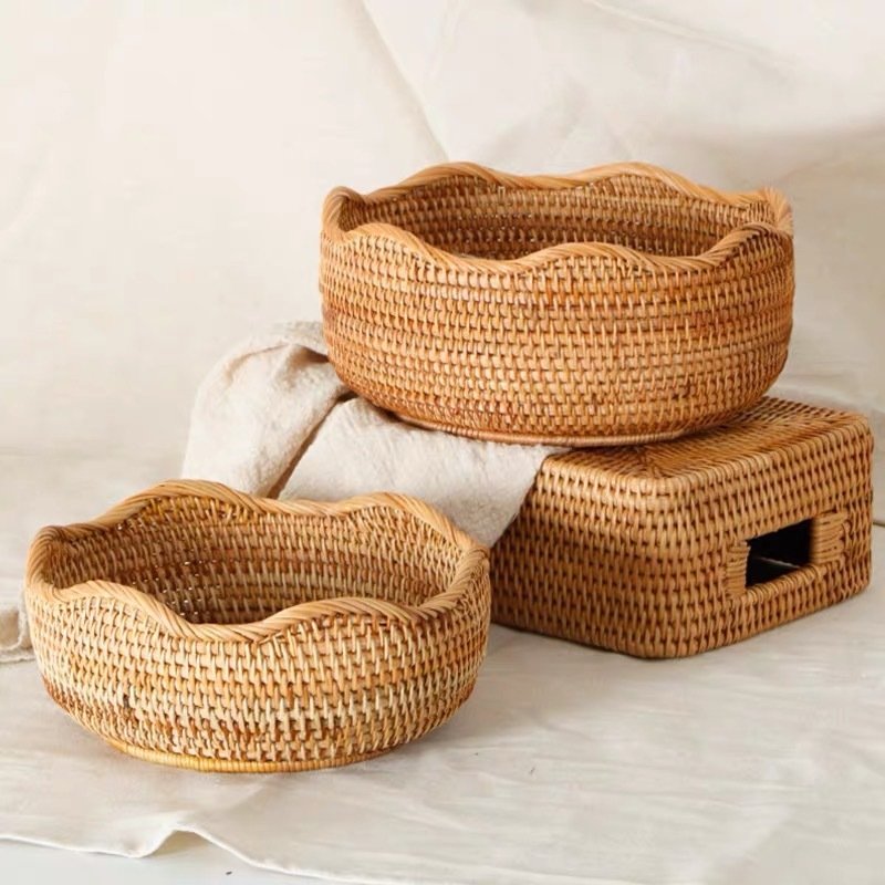 Fashion Autumn Rattan Storage Fruit Basket