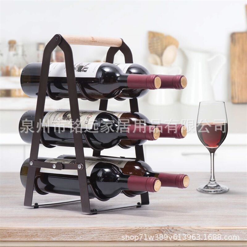 Metallic Desktop Wine Rack Wine Storage Rack