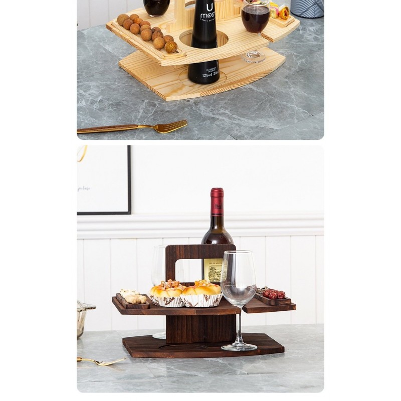 Wooden Wine Rack Portable Wine Rack Removable Wine Glass Holder