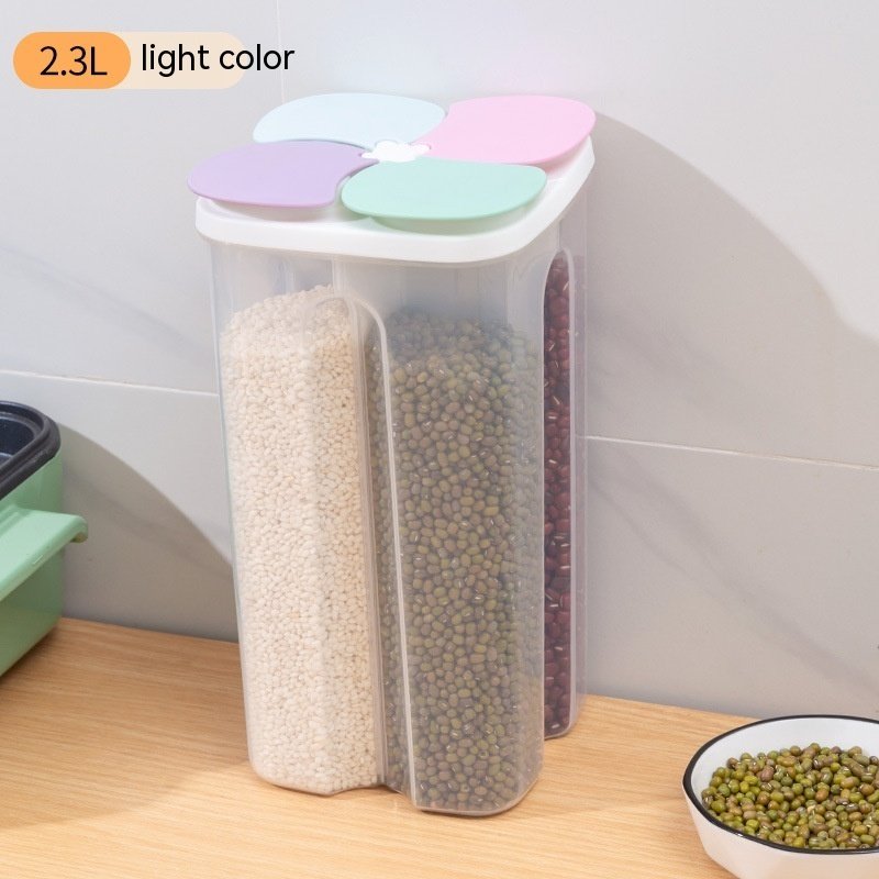 Kitchen Plastic Partition Sealed Jar Transparent Storage Box