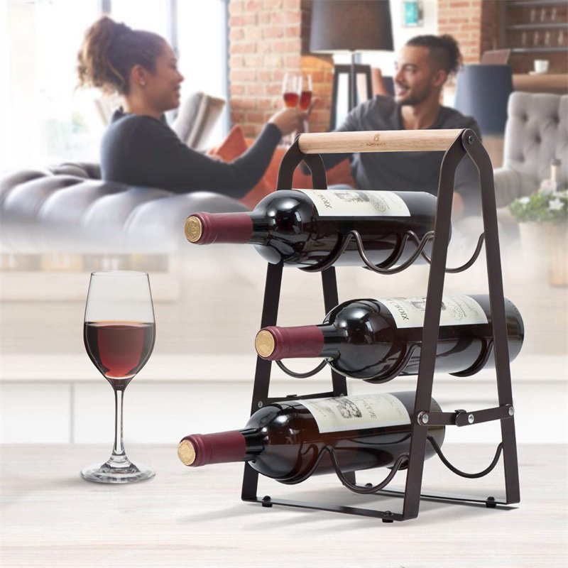 Metallic Desktop Wine Rack Wine Storage Rack