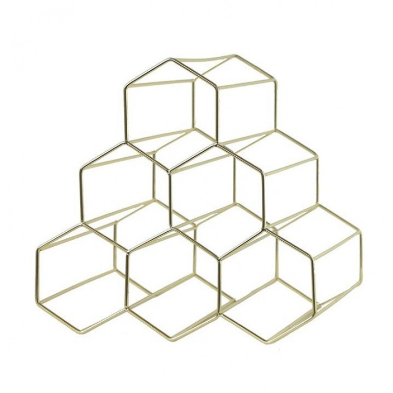 Creative Geometric Wine Rack Metal Simple Household Grape Wine Rack Restaurant Living Room Bar Wine Cabinet Wine Display