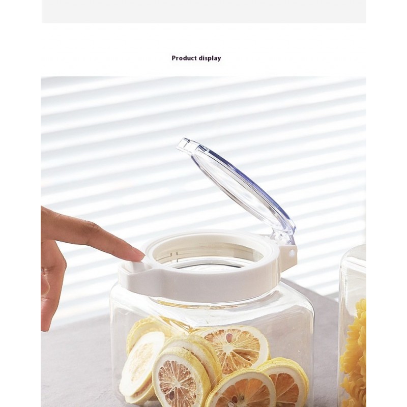 Kitchen Transparent Sealed Cans Cereals Storage Jar Spices Nuts Moisture-proof Food Storage Box