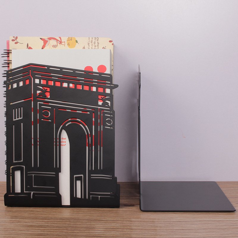 Household Fashion Simple Solid Color Wrought Iron Bookends