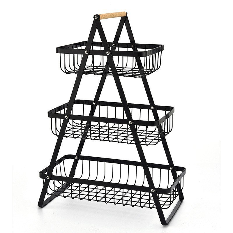 Household Portable Detachable Iron Fruit Basket Storage Rack