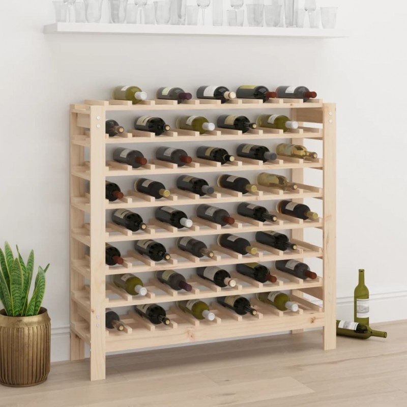 Wine Rack 109.5x30x107.5 cm Solid Pine Wood   Wine...