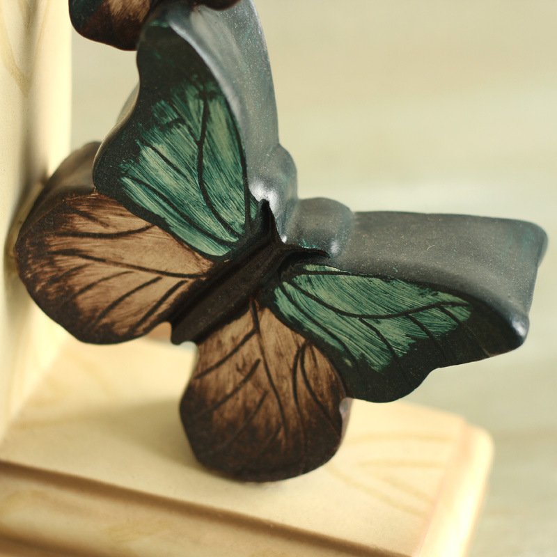 Country Butterfly Bookstand Bookend Resin Craft Set