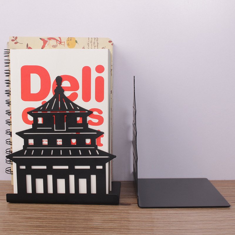 Household Fashion Simple Solid Color Wrought Iron Bookends