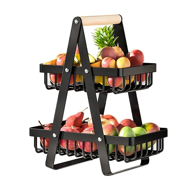 2-Tier Fruit Basket ,Fruit Bowl Holder Bread Baske...