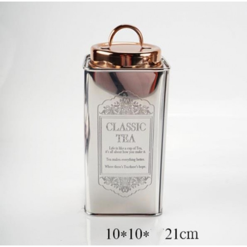 Metal Glass Storage Jar Coffee Tea Cans Kitchen Supplies Table Decoration