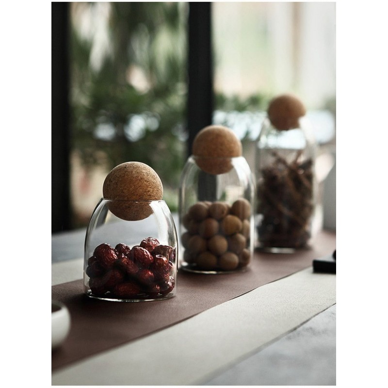 Kitchen food storage tank transparent glass sealed jar