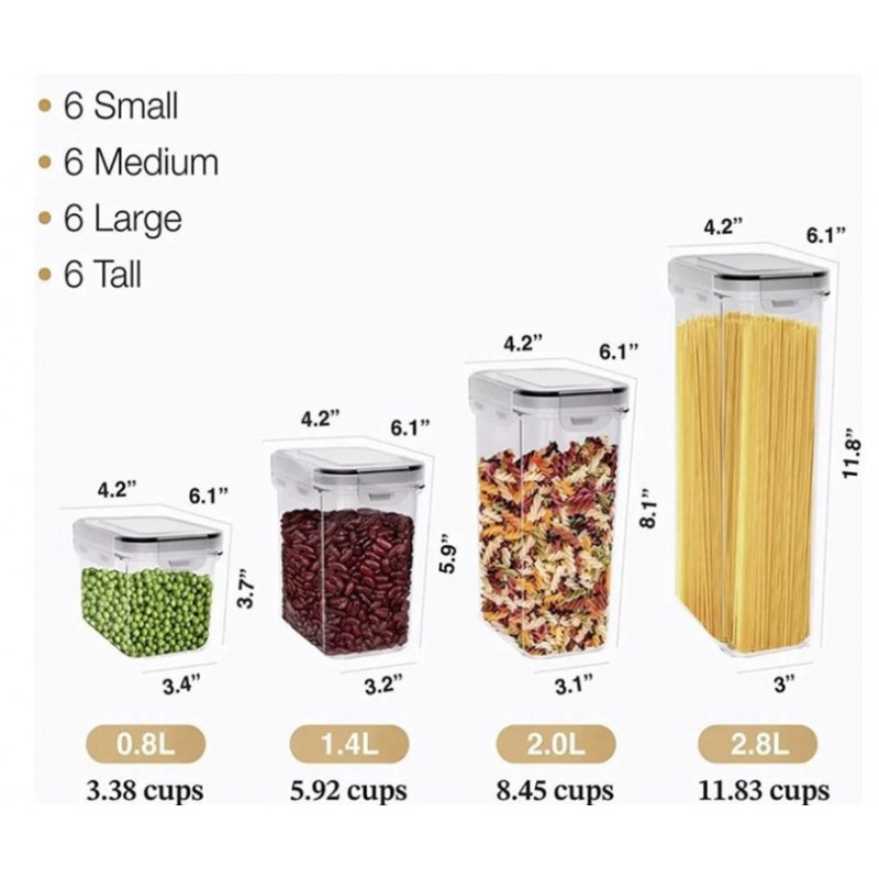 Pp Material Crisper Sealed Cans Refrigerator Kitchen Storage Jar