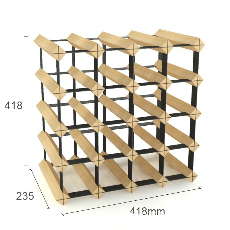 Solid Wood Plaid Wine Rack