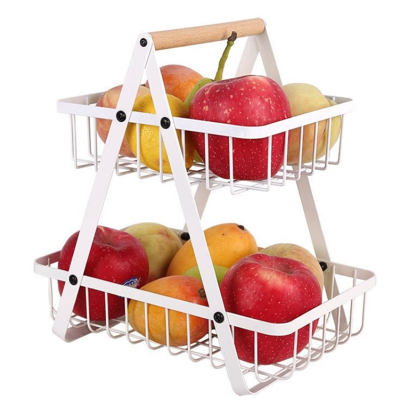 Household Portable Detachable Iron Fruit Basket Storage Rack