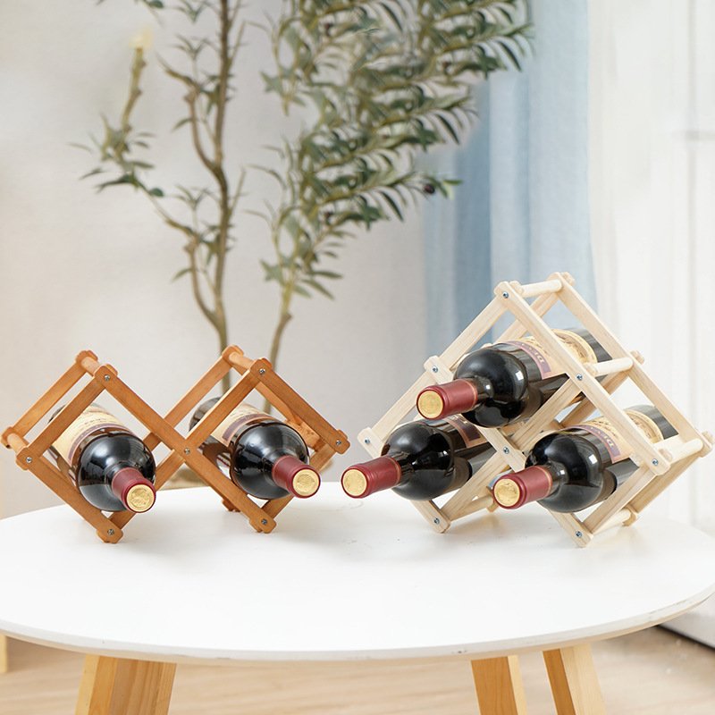 Folding Wine Rack Wine Display Rack Lattice Decoration