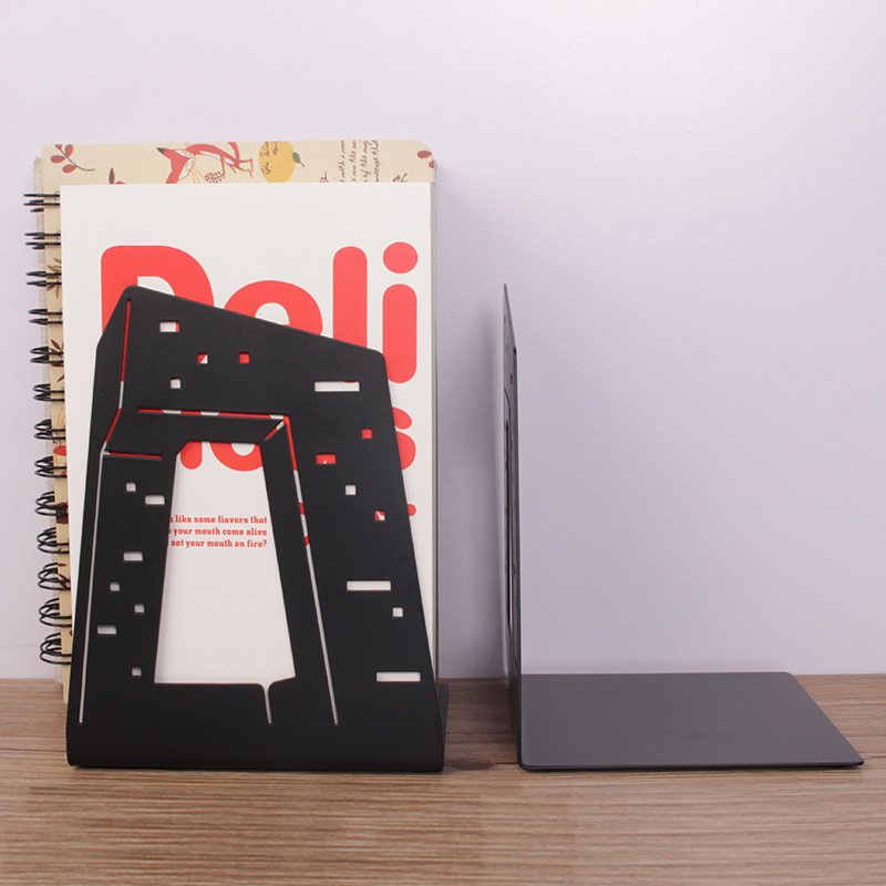 Household Fashion Simple Solid Color Wrought Iron Bookends