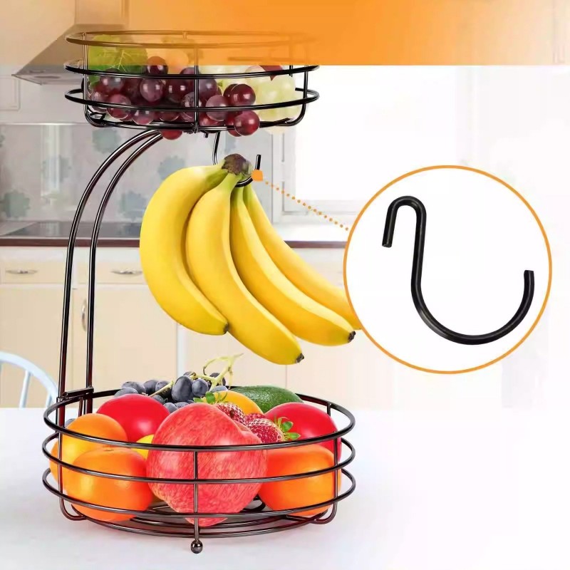 Double-layer Fruit Basket Restaurant Snack Storage...
