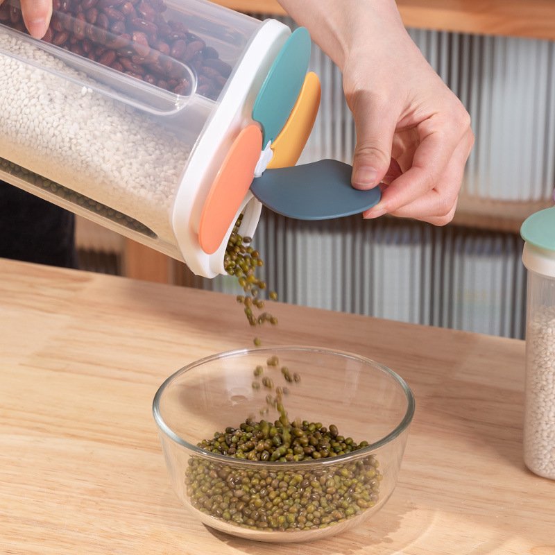 Kitchen Plastic Partition Sealed Jar Transparent Storage Box