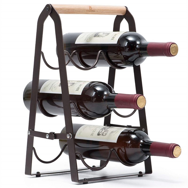 Metallic Desktop Wine Rack Wine Storage Rack