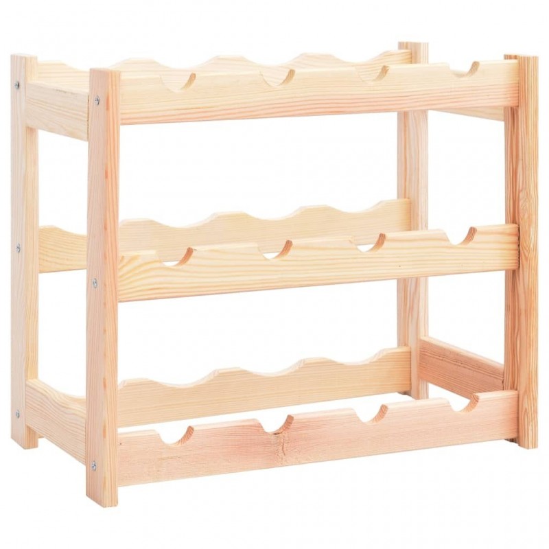Wine Rack for 12 Bottles, Pine Wood,   Wine Rack