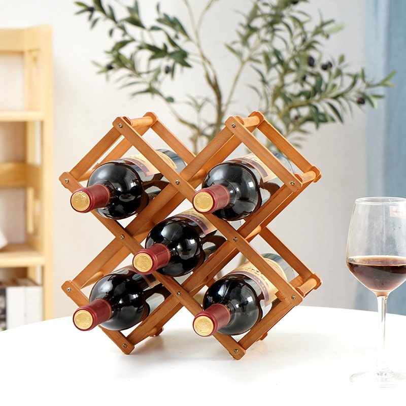 Folding Wine Rack Wine Display Rack Lattice Decoration