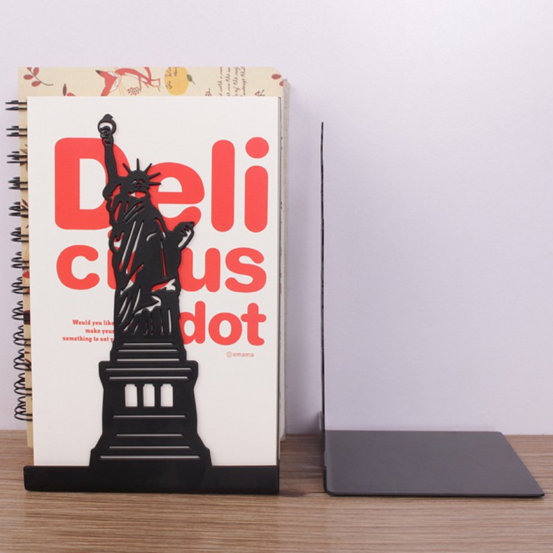 Household Fashion Simple Solid Color Wrought Iron Bookends