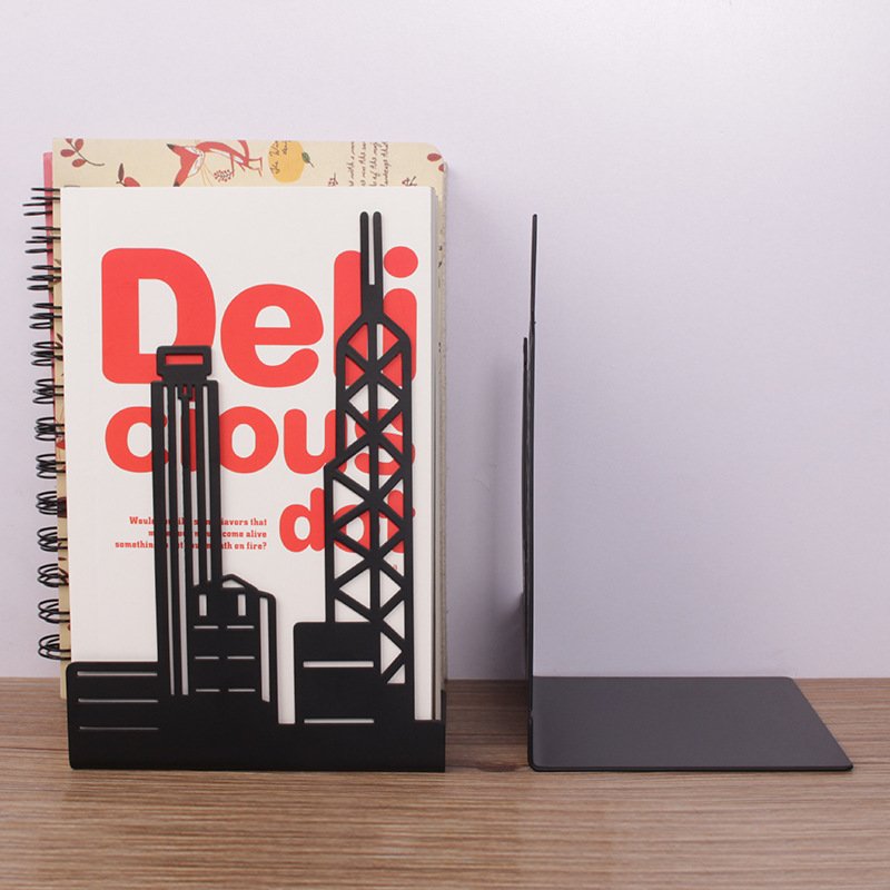 Household Fashion Simple Solid Color Wrought Iron Bookends