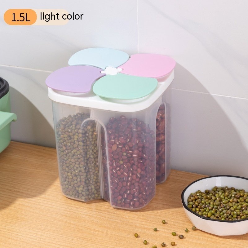 Kitchen Plastic Partition Sealed Jar Transparent Storage Box