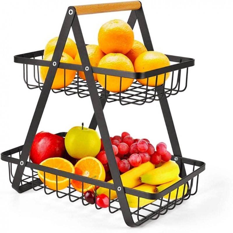 Household Portable Detachable Iron Fruit Basket Storage Rack