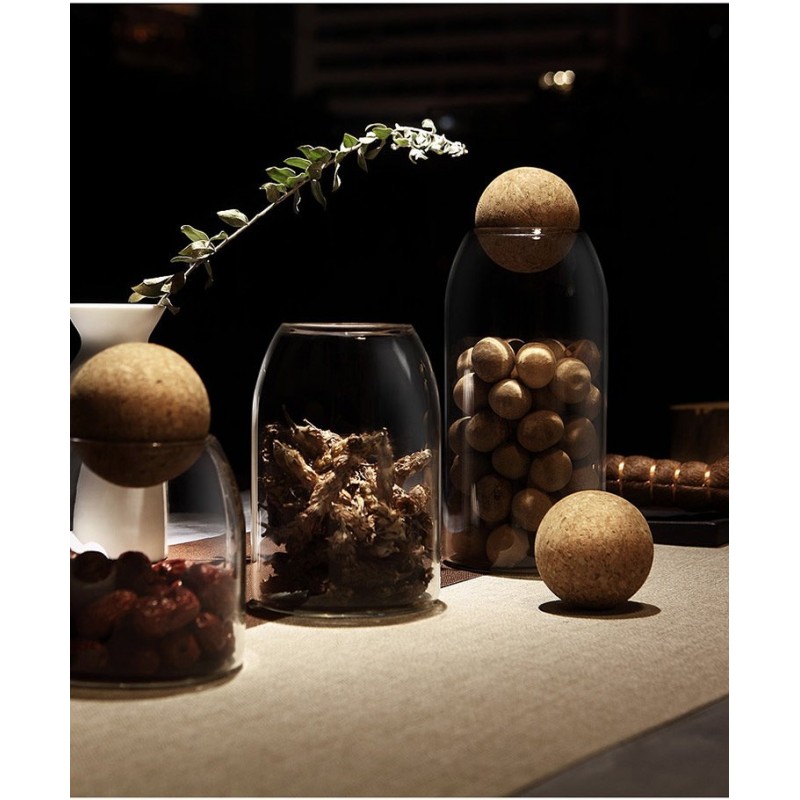 Kitchen food storage tank transparent glass sealed jar