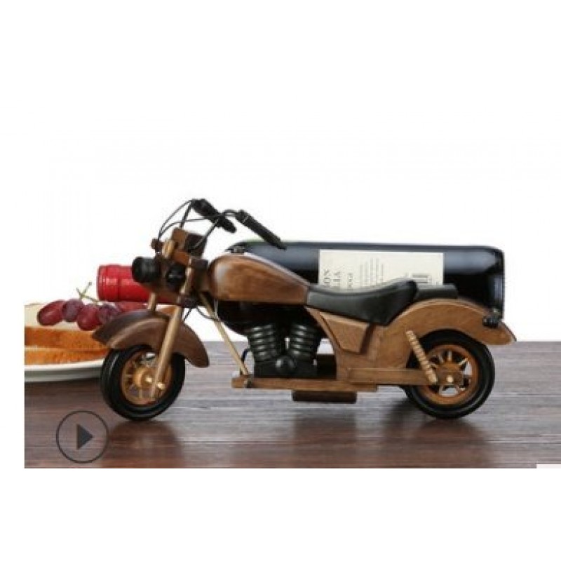 Motorcycle wooden wine rack