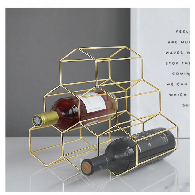 Creative Geometric Wine Rack Metal Simple Household Grape Wine Rack Restaurant Living Room Bar Wine Cabinet Wine Display