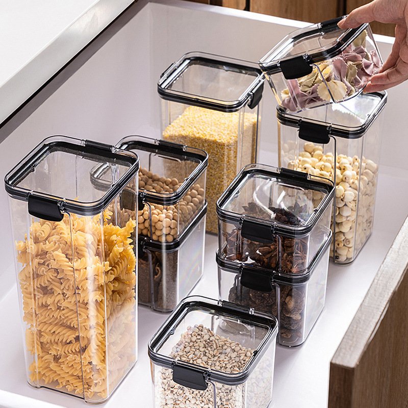 Kitchen Sealed Jar Storage Box Household Plastic D...