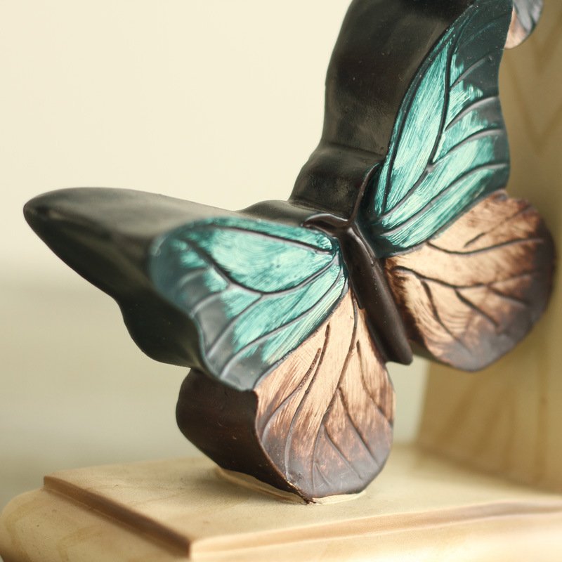 Country Butterfly Bookstand Bookend Resin Craft Set