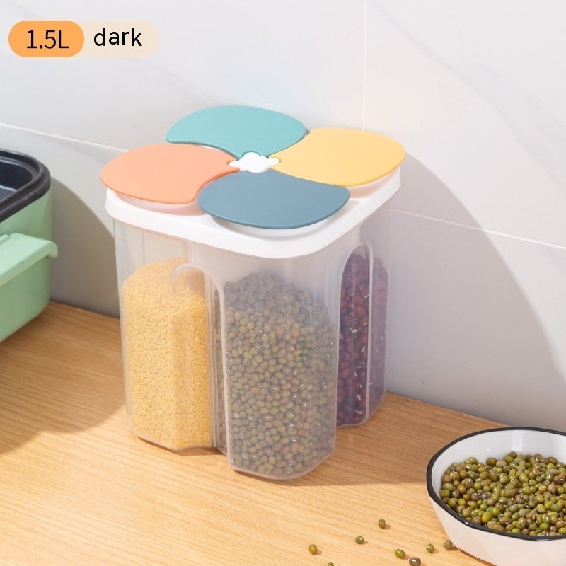Kitchen Plastic Partition Sealed Jar Transparent Storage Box