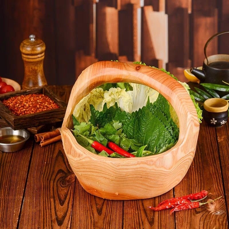 Natural Root Carving Wooden Handmade Fruit Basket
