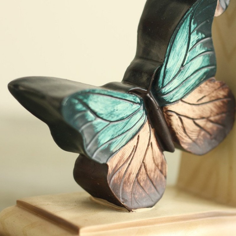 Country Butterfly Bookstand Bookend Resin Craft Set