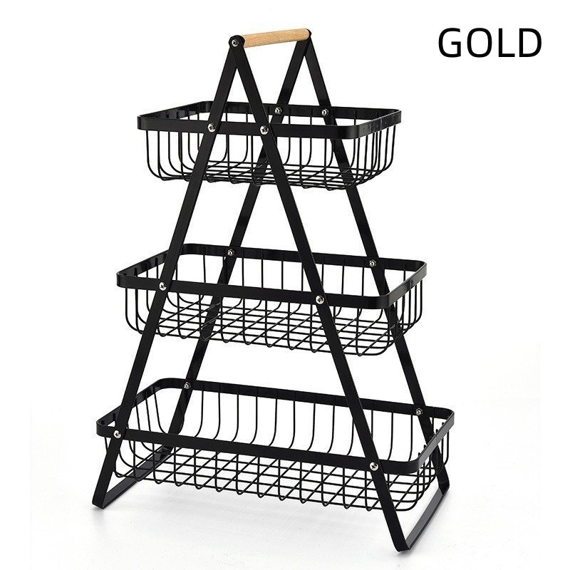 Household Portable Detachable Iron Fruit Basket Storage Rack