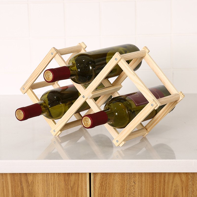Wooden Wine Rack Folding Wooden Wine Rack Ornament...
